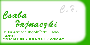 csaba hajnaczki business card